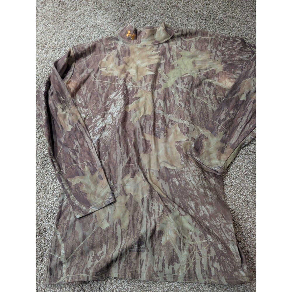 Under Armour Camo Mock Neck Base Layer Shirt Adult XXL Mossy Oak Breakup